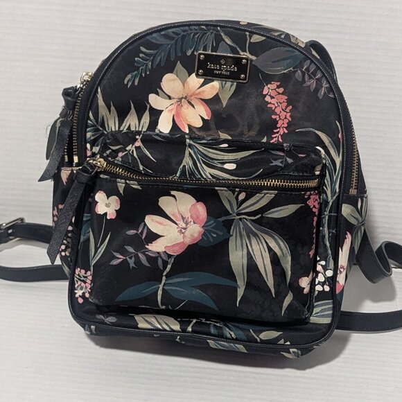 Kate Spade Small Bradley Wilson Road Botanical Floral Backpack WKRU5753 Black - Picture 2 of 9